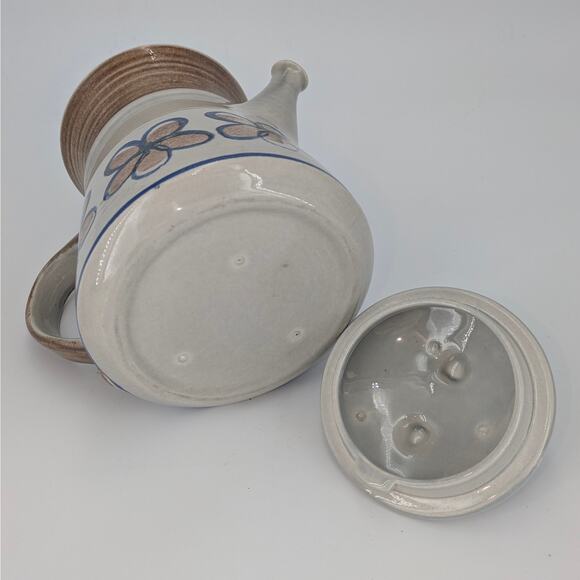 Metlox Bandero Coffee Pot Lidded Ceramic Pottery Kettle 1970s Flower Pattern - Picture 4 of 9